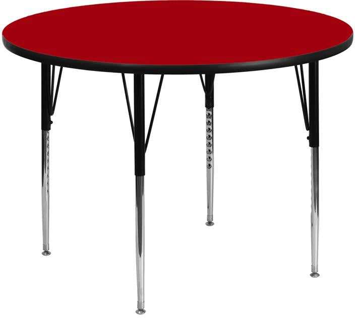 Flash Furniture 48” Round Red Thermal Laminate Activity Table – Standard Height Adjustable Legs – XU-A48-RND-RED-T-A-GG Fashion