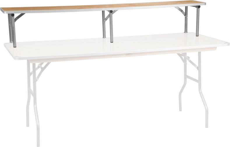 Flash Furniture 72” x 12” x 12” Birchwood Bar Top Riser with Silver Legs – XA-72-RS-GG Supply