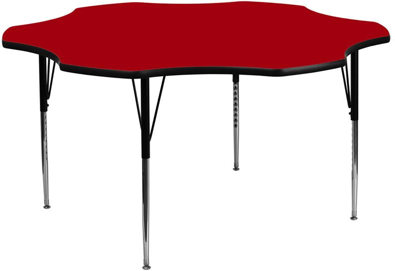Flash Furniture 60” Flower Red Thermal Laminate Activity Table – Standard Height Adjustable Legs – XU-A60-FLR-RED-T-A-GG Fashion