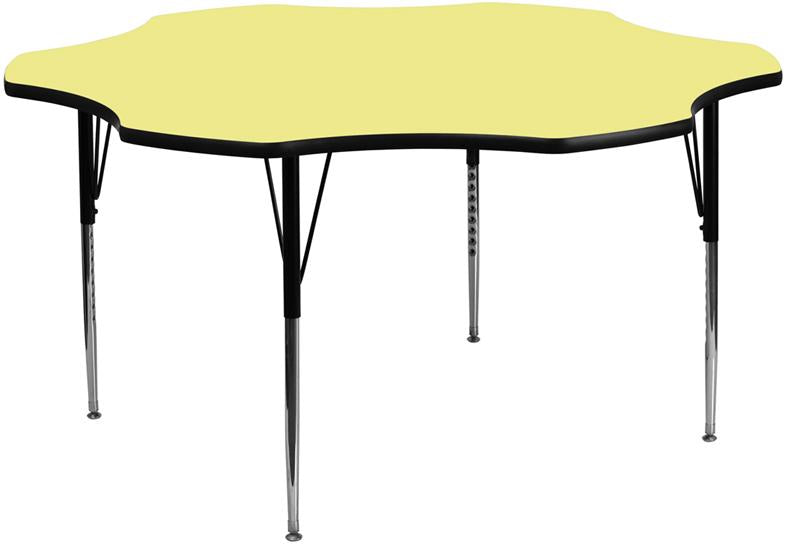 Flash Furniture 60” Flower Yellow Thermal Laminate Activity Table – Standard Height Adjustable Legs – XU-A60-FLR-YEL-T-A-GG Online