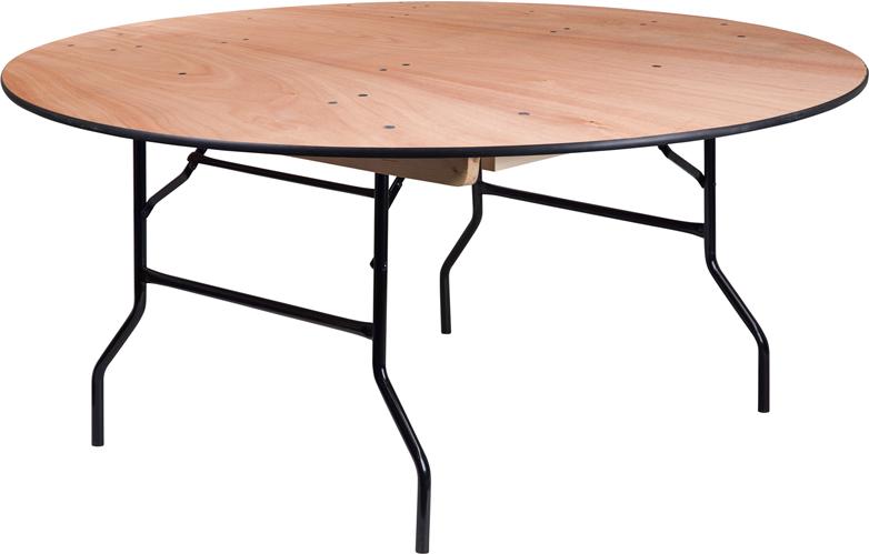 Flash Furniture 66” Round Wood Folding Banquet Table with Clear Coated Finished Top – YT-WRFT66-TBL-GG Online Hot Sale
