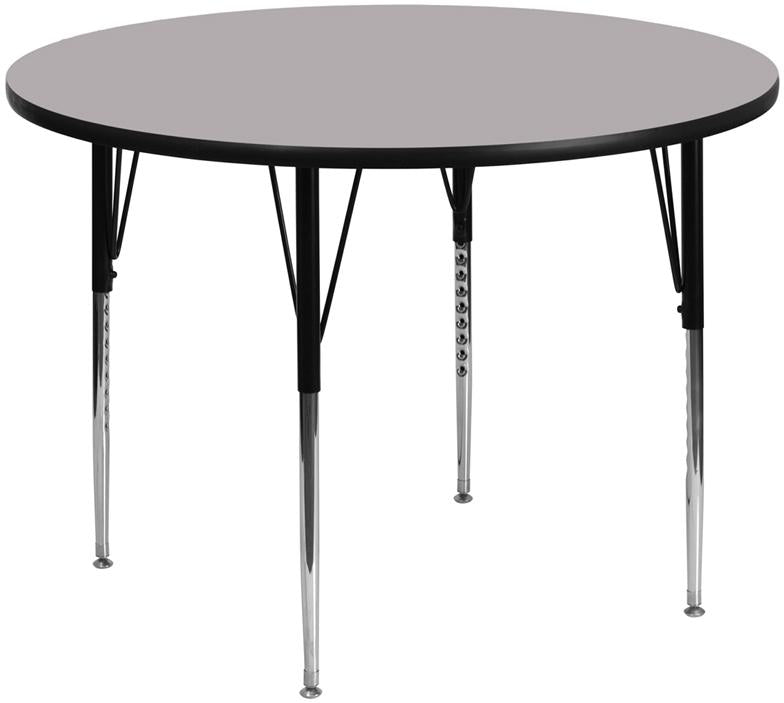 Flash Furniture 60” Round Grey Thermal Laminate Activity Table – Standard Height Adjustable Legs – XU-A60-RND-GY-T-A-GG Fashion