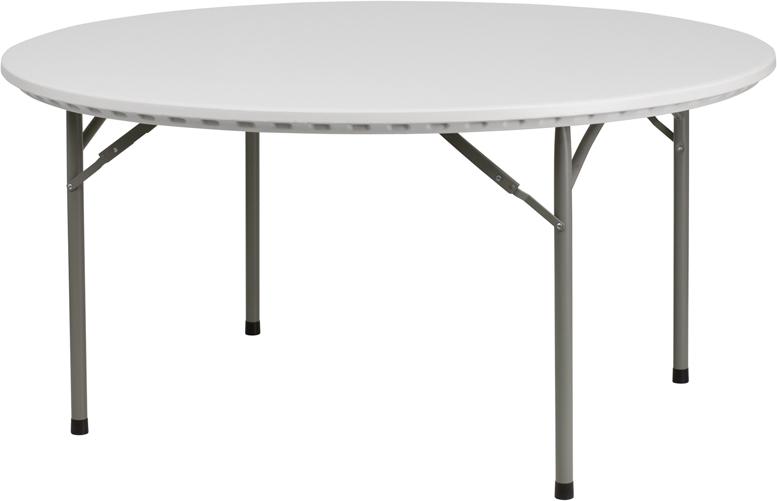 Flash Furniture 60” Round Granite White Plastic Folding Table – RB-60R-GG Hot on Sale