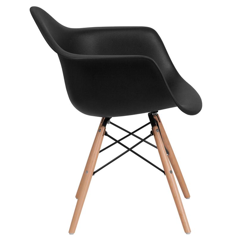 Flash Furniture Alonza Series Black Plastic Chair with Wood Base – FH-132-DPP-BK-GG Online Hot Sale