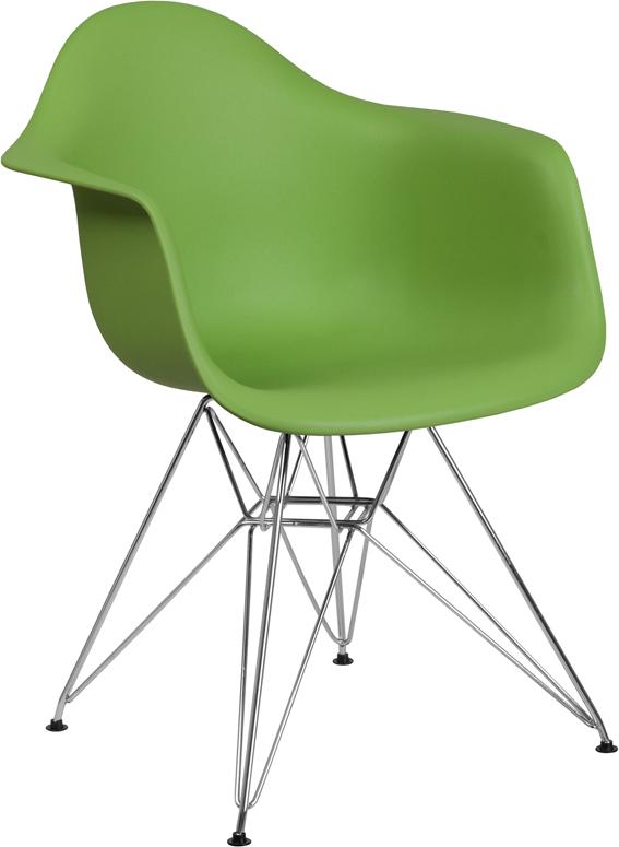 Flash Furniture Alonza Series Green Plastic Chair with Chrome Base – FH-132-CPP1-GN-GG Sale