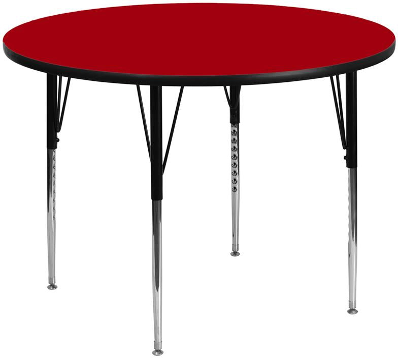 Flash Furniture 60” Round Red Thermal Laminate Activity Table – Standard Height Adjustable Legs – XU-A60-RND-RED-T-A-GG Fashion