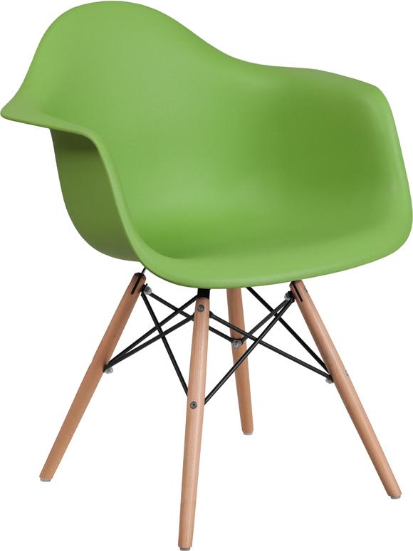 Flash Furniture Alonza Series Green Plastic Chair with Wood Base – FH-132-DPP-GN-GG Online