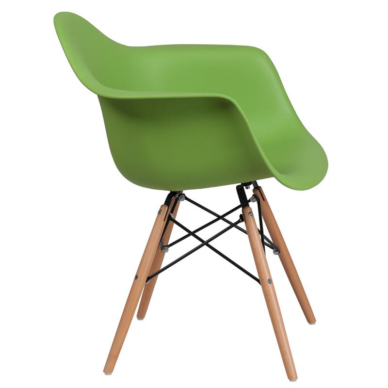 Flash Furniture Alonza Series Green Plastic Chair with Wood Base – FH-132-DPP-GN-GG Online