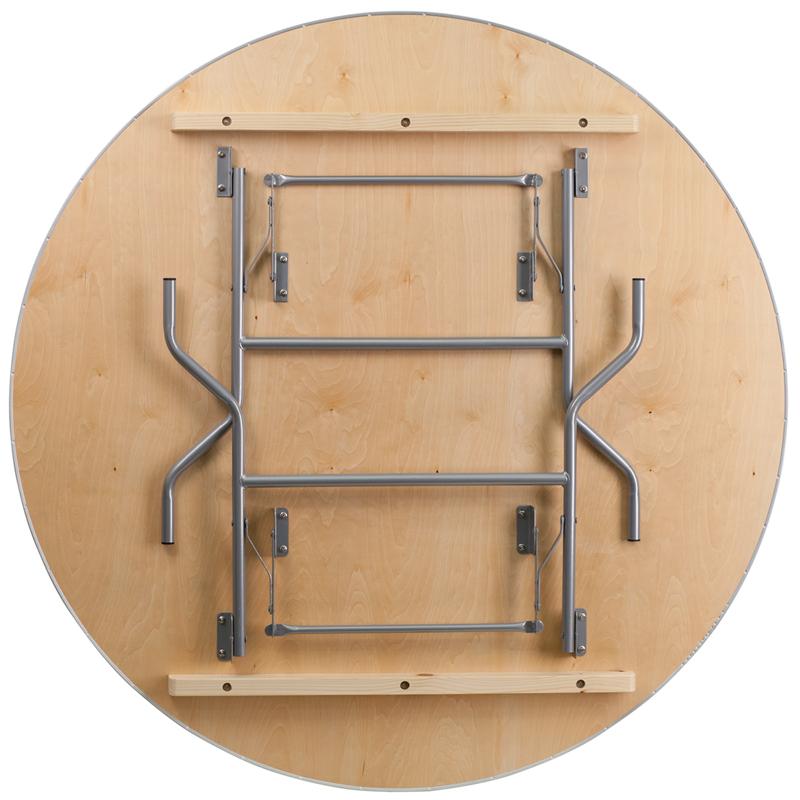 Flash Furniture 60” Round HEAVY DUTY Birchwood Folding Banquet Table with METAL Edges – XA-60-BIRCH-M-GG Hot on Sale
