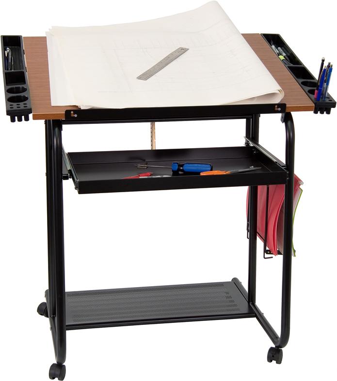 Flash Furniture Adjustable Drawing and Drafting Table with Black Frame and Dual Wheel Casters – NAN-JN-2739-GG Online Hot Sale
