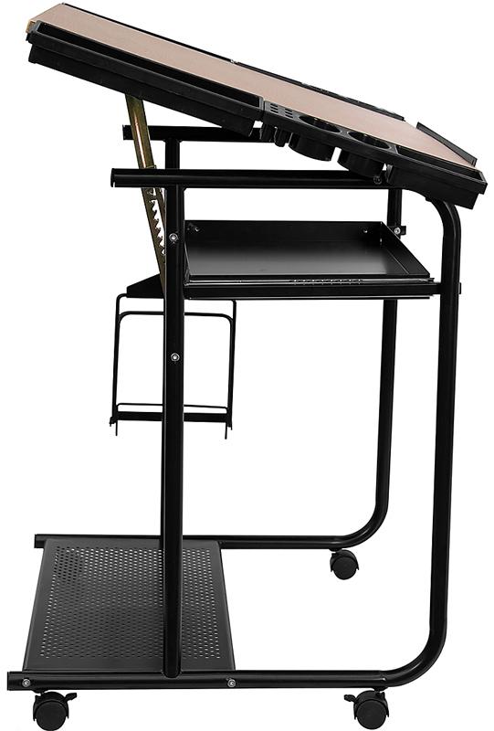 Flash Furniture Adjustable Drawing and Drafting Table with Black Frame and Dual Wheel Casters – NAN-JN-2739-GG Online Hot Sale