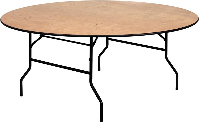 Flash Furniture 72” Round Wood Folding Banquet Table with Clear Coated Finished Top – YT-WRFT72-TBL-GG Online