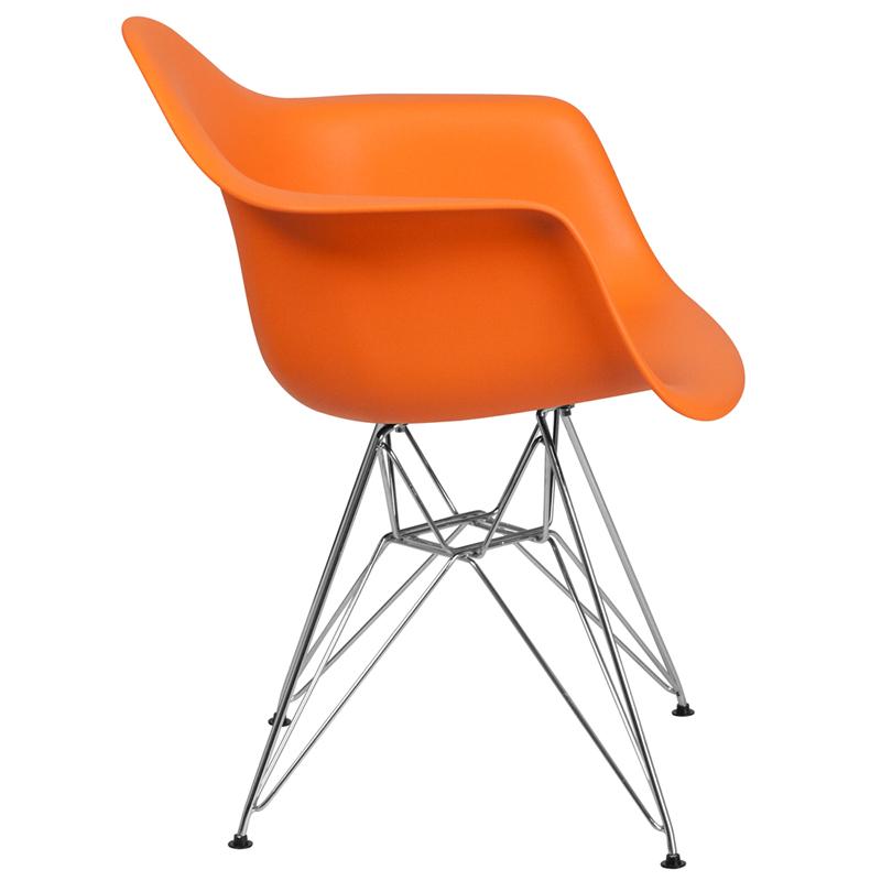 Flash Furniture Alonza Series Orange Plastic Chair with Chrome Base – FH-132-CPP1-OR-GG *DNO (Discontinued) Supply