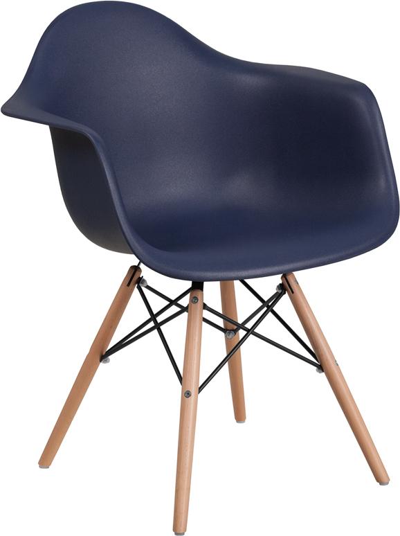 Flash Furniture Alonza Series Navy Plastic Chair with Wood Base – FH-132-DPP-NY-GG Online