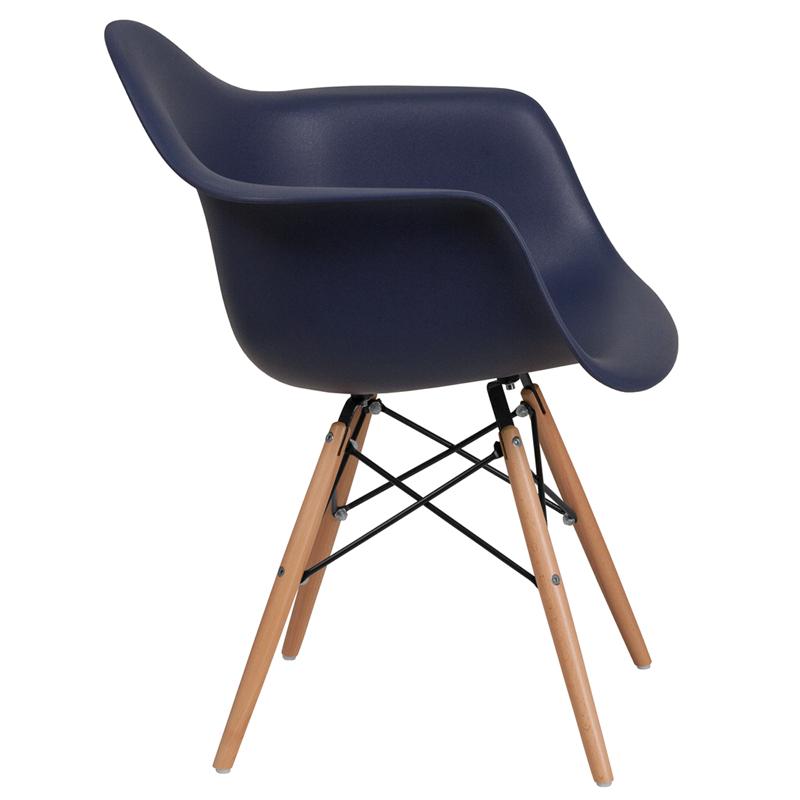 Flash Furniture Alonza Series Navy Plastic Chair with Wood Base – FH-132-DPP-NY-GG Online