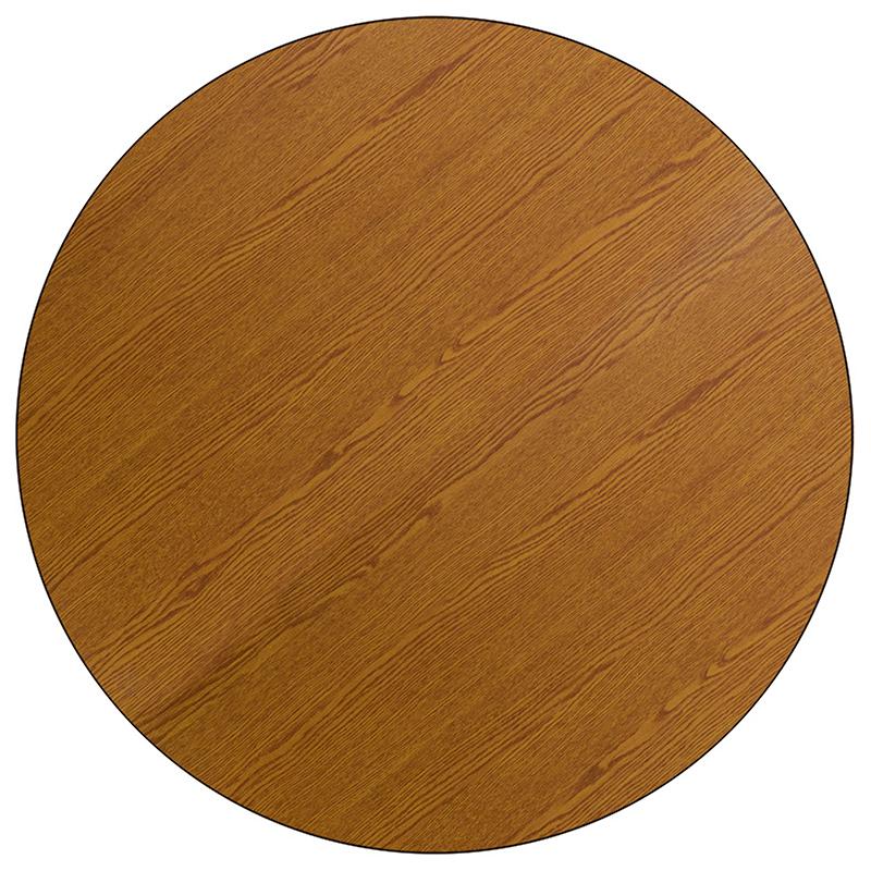 Flash Furniture 60” Round Oak Thermal Laminate Activity Table – Height Adjustable Short Legs – XU-A60-RND-OAK-T-P-GG Supply