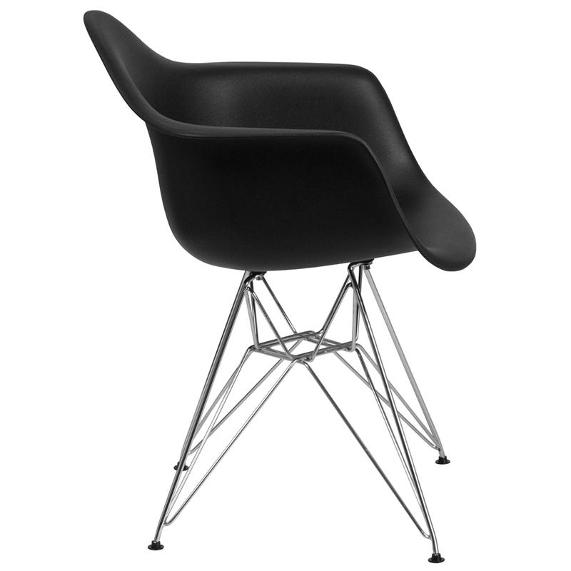 Flash Furniture Alonza Series Black Plastic Chair with Chrome Base – FH-132-CPP1-BK-GG Online Sale