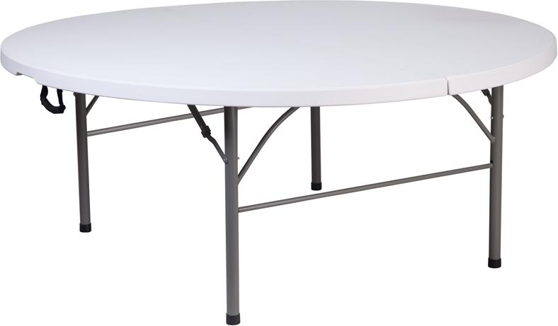 Flash Furniture 71” Round Bi-Fold Granite White Plastic Folding Table – RB-183RFH-GG Online Sale