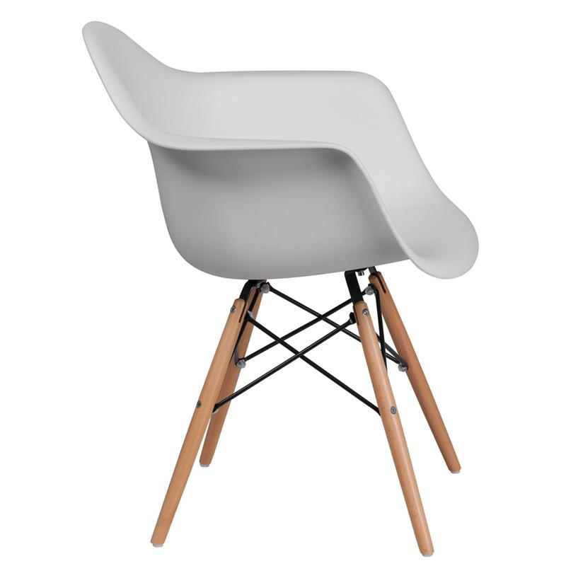 Flash Furniture Alonza Series White Plastic Chair with Wood Base – FH-132-DPP-WH-GG Fashion