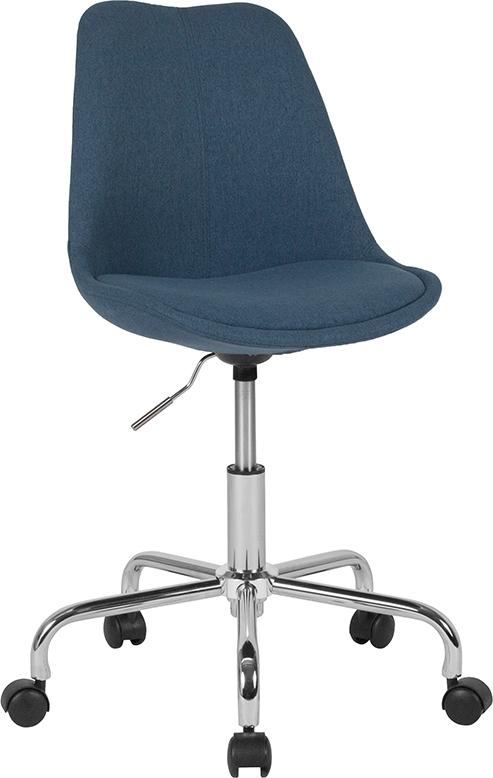 Flash Furniture Aurora Series Mid-Back Blue Fabric Task Chair with Pneumatic Lift and Chrome Base – CH-152783-BL-GG Online Sale