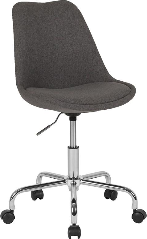 Flash Furniture Aurora Series Mid-Back Dark Gray Fabric Task Chair with Pneumatic Lift and Chrome Base – CH-152783-DKGY-GG Hot on Sale