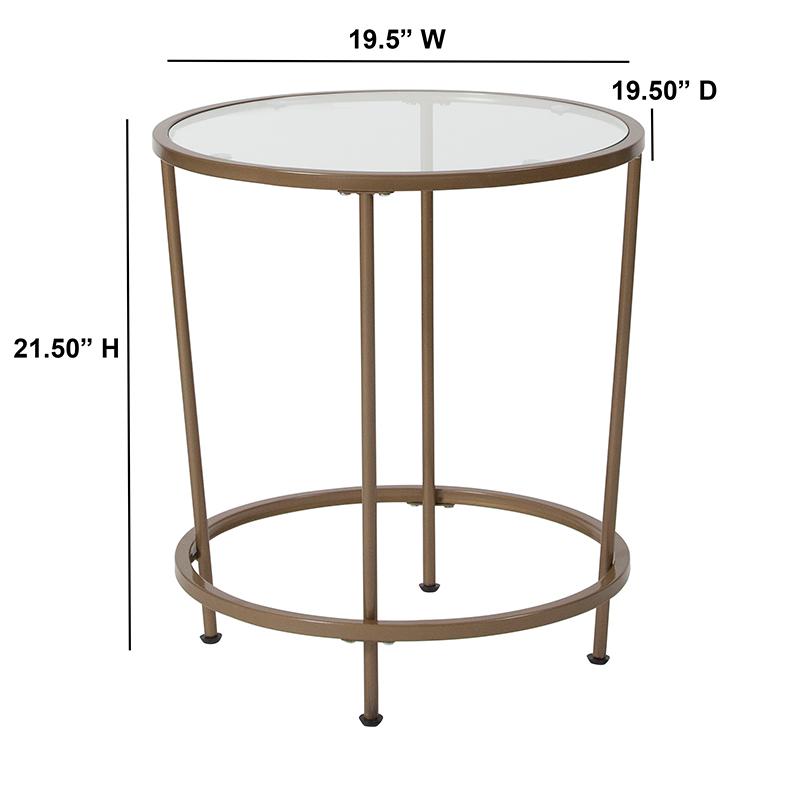 Flash Furniture Astoria Collection Glass End Table with Matte Gold Frame – NAN-JN-21750ET-GG Discount