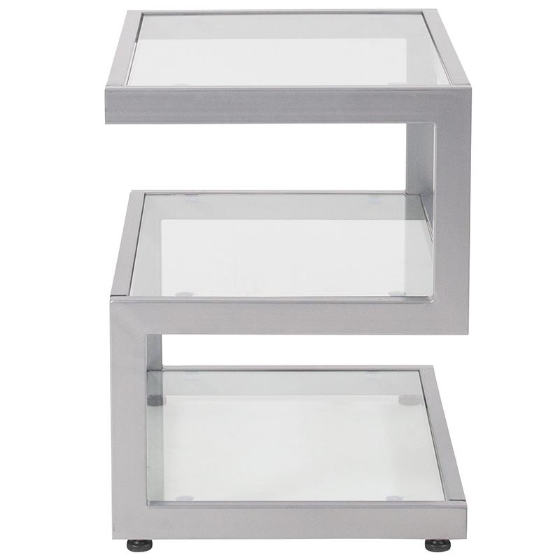 Flash Furniture Ashmont Collection Glass End Table with Contemporary Steel Design – NAN-JH-1736-GG Hot on Sale