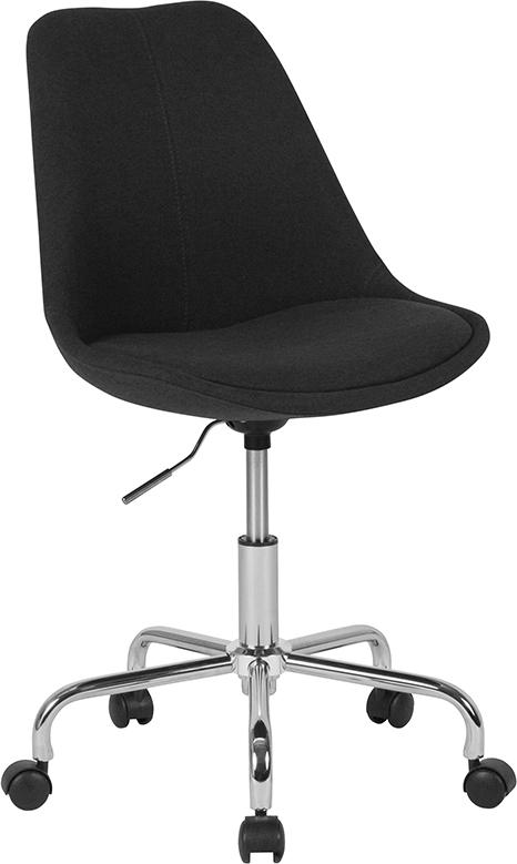 Flash Furniture Aurora Series Mid-Back Black Fabric Task Chair with Pneumatic Lift and Chrome Base – CH-152783-BK-GG Online now