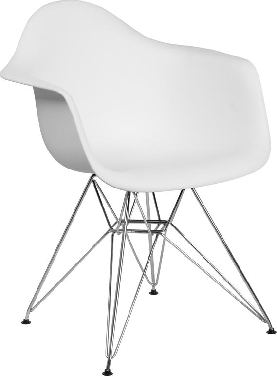 Flash Furniture Alonza Series White Plastic Chair with Chrome Base – FH-132-CPP1-WH-GG on Sale