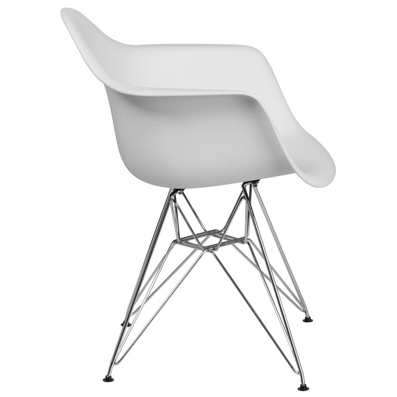 Flash Furniture Alonza Series White Plastic Chair with Chrome Base – FH-132-CPP1-WH-GG on Sale