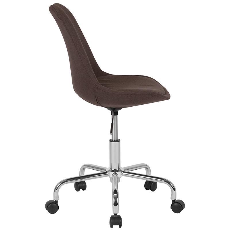 Flash Furniture Aurora Series Mid-Back Brown Fabric Task Chair with Pneumatic Lift and Chrome Base – CH-152783-BN-GG Supply