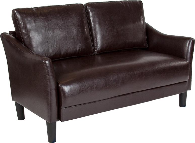 Flash Furniture Asti Upholstered Loveseat in Brown Leather – SL-SF915-2-BRN-GG Online Sale