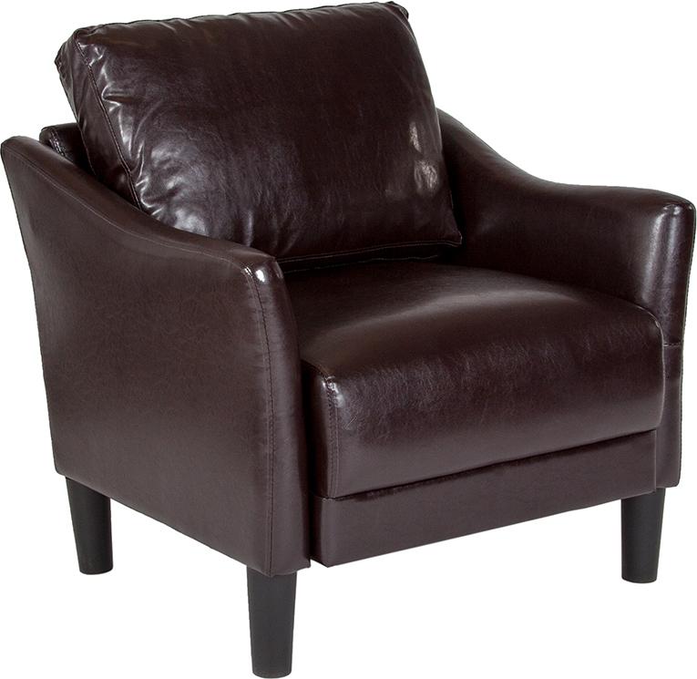 Flash Furniture Asti Upholstered Chair in Brown Leather – SL-SF915-1-BRN-GG Hot on Sale