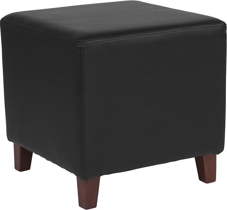 Flash Furniture Ascalon Upholstered Ottoman Pouf in Black Leather – QY-S09-BKL-GG Sale