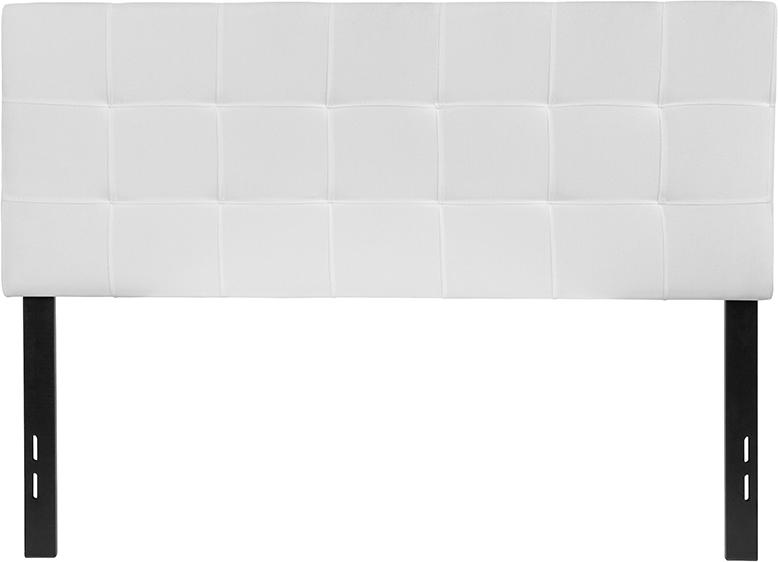 Flash Furniture Bedford Tufted Upholstered Full Size Headboard in White Fabric – HG-HB1704-F-W-GG Supply