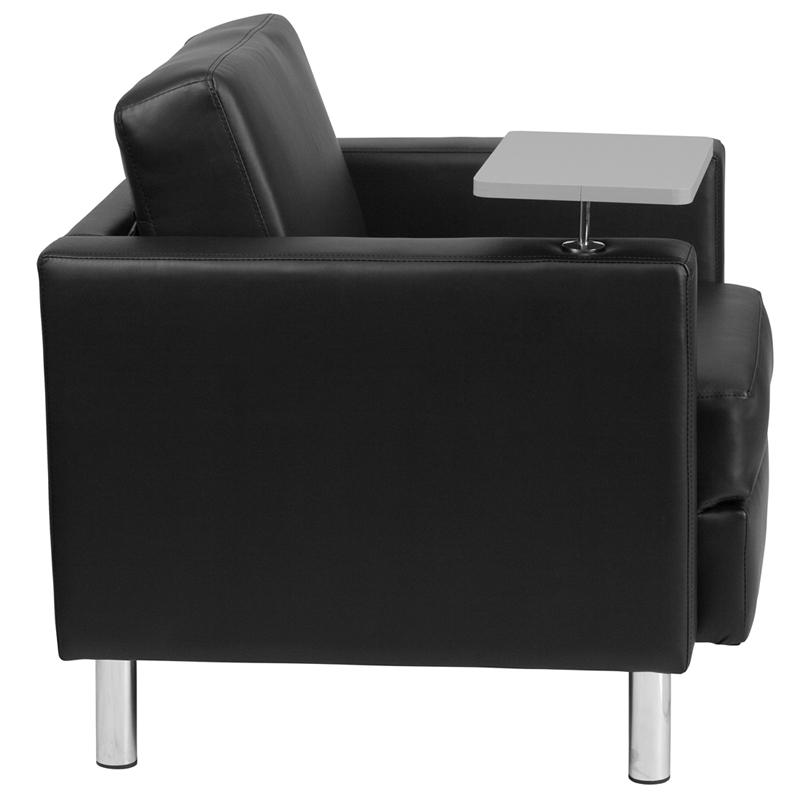 Flash Furniture Black Leather Guest Chair with Tablet Arm, Tall Chrome Legs and Cup Holder – BT-8219-BK-GG Online Sale