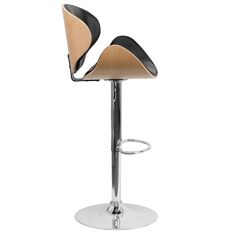 Flash Furniture Beech Bentwood Adjustable Height Barstool with Curved Back and Black Vinyl Seat – SD-2203-BEECH-GG Sale