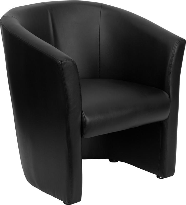 Flash Furniture Black Leather Barrel-Shaped Guest Chair – GO-S-01-BK-QTR-GG on Sale