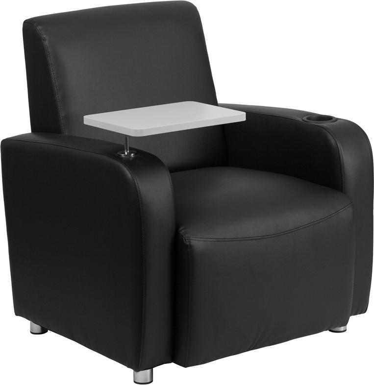 Flash Furniture Black Leather Guest Chair with Tablet Arm, Chrome Legs and Cup Holder – BT-8217-BK-GG Online Sale