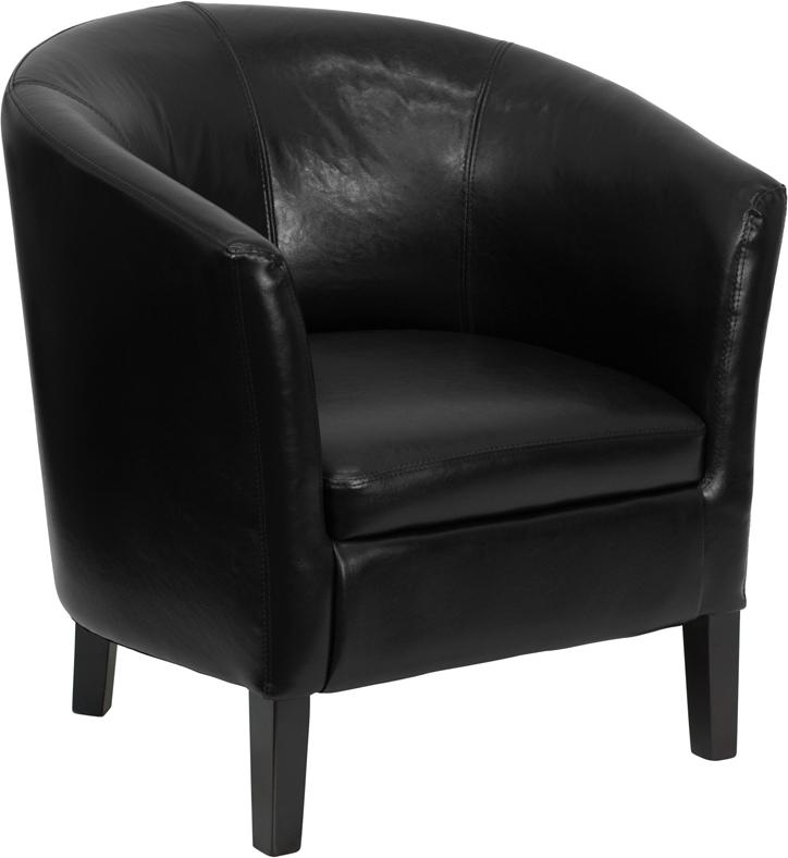 Flash Furniture Black Leather Barrel Shaped Guest Chair – GO-S-11-BK-BARREL-GG Online now