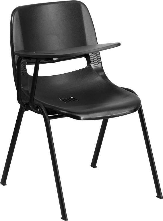 Flash Furniture Black Ergonomic Shell Chair with Right Handed Flip-Up Tablet Arm – RUT-EO1-BK-RTAB-GG Online Hot Sale