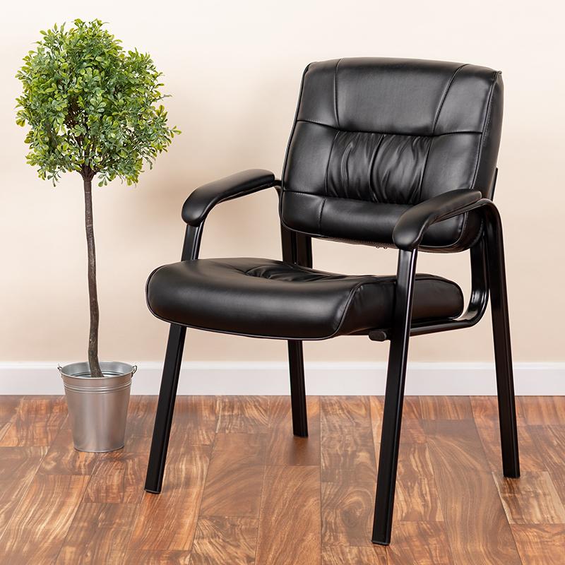 Flash Furniture Black Leather Executive Side Reception Chair with Black Metal Frame – BT-1404-GG Sale