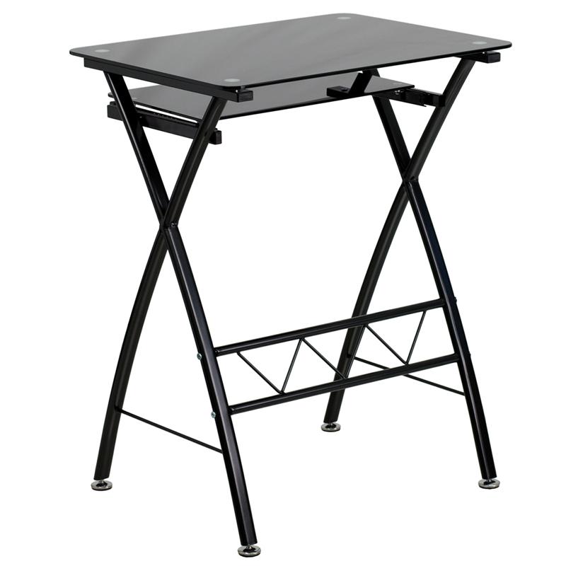 Flash Furniture Black Tempered Glass Computer Desk with Pull-Out Keyboard Tray – NAN-CP-60-GG Supply