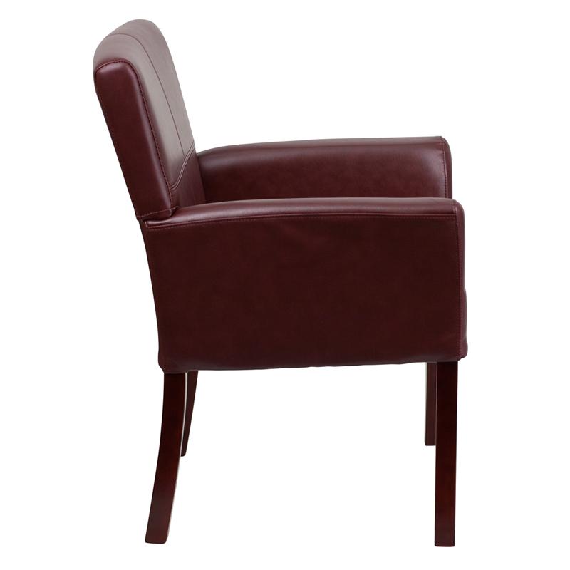 Flash Furniture Burgundy Leather Executive Side Reception Chair with Mahogany Legs – BT-353-BURG-GG Hot on Sale