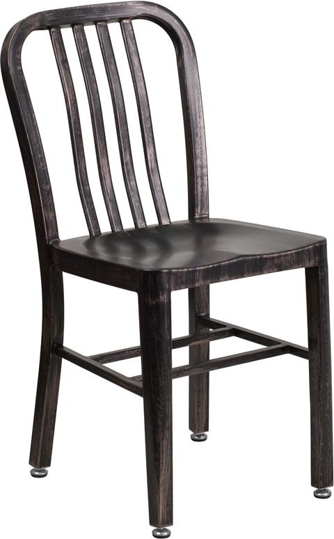 Flash Furniture Black-Antique Gold Metal Indoor-Outdoor Chair – CH-61200-18-BQ-GG Online Sale