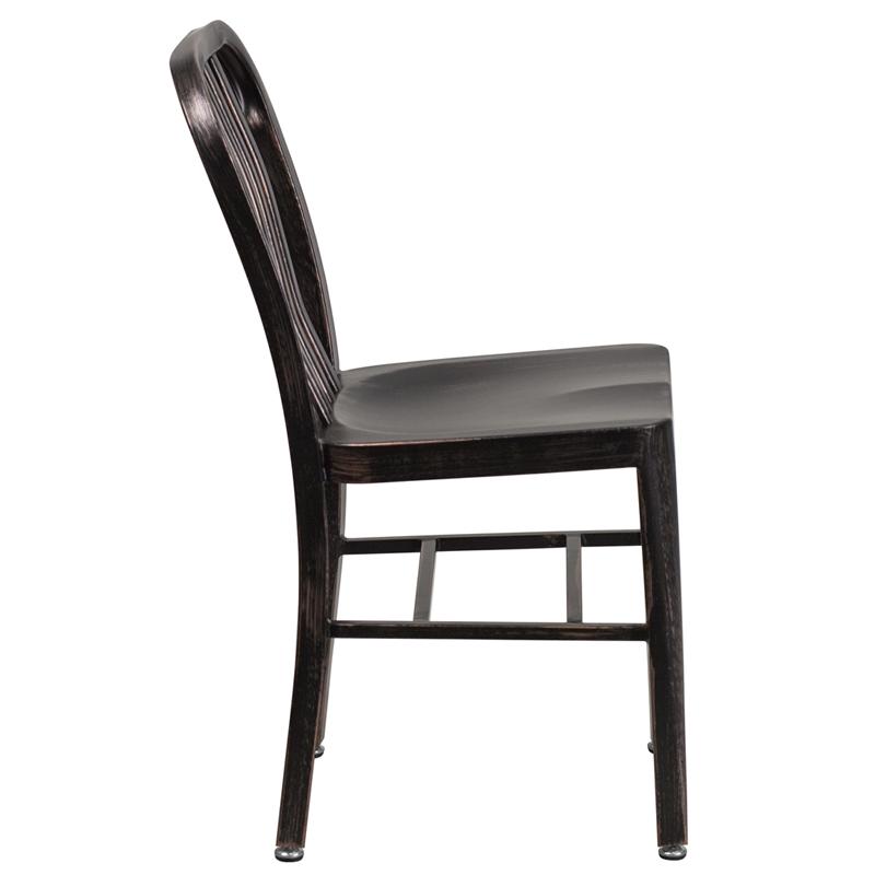 Flash Furniture Black-Antique Gold Metal Indoor-Outdoor Chair – CH-61200-18-BQ-GG Online Sale