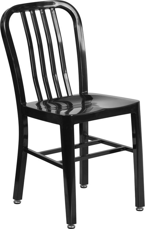 Flash Furniture Black Metal Indoor-Outdoor Chair – CH-61200-18-BK-GG Online Hot Sale