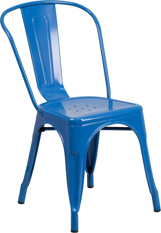 Flash Furniture Blue Metal Indoor-Outdoor Stackable Chair – CH-31230-BL-GG Supply