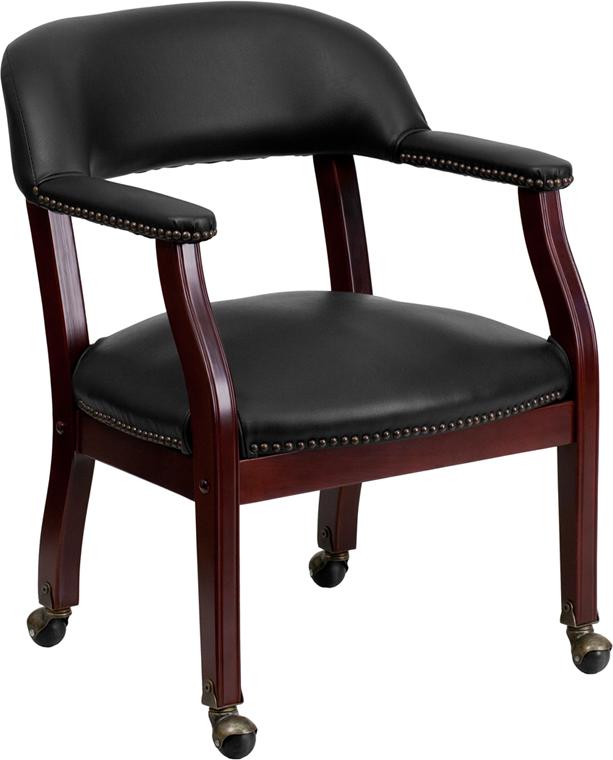 Flash Furniture Black Vinyl Luxurious Conference Chair with Accent Nail Trim and Casters – B-Z100-BLACK-GG Supply