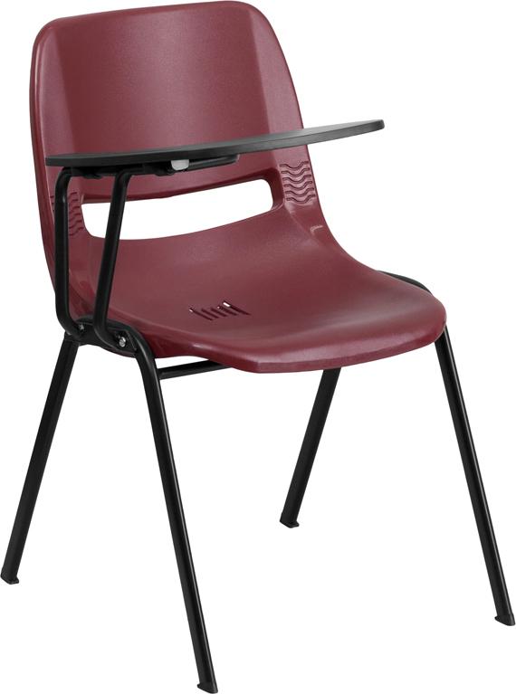 Flash Furniture Burgundy Ergonomic Shell Chair with Right Handed Flip-Up Tablet Arm – RUT-EO1-BY-RTAB-GG Online Sale